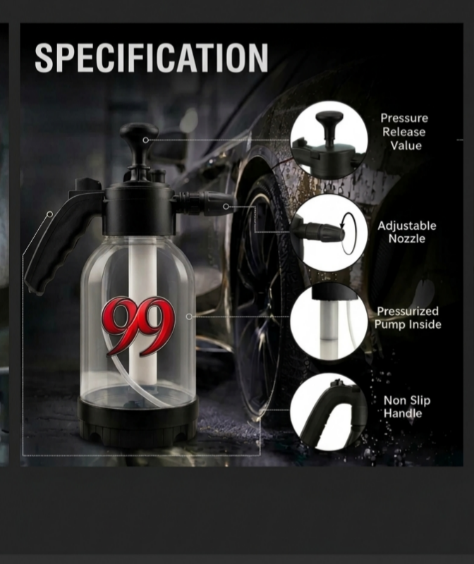 NINETININE Professional Car Wash Foam Sprayer & Shampoo Bottle Set